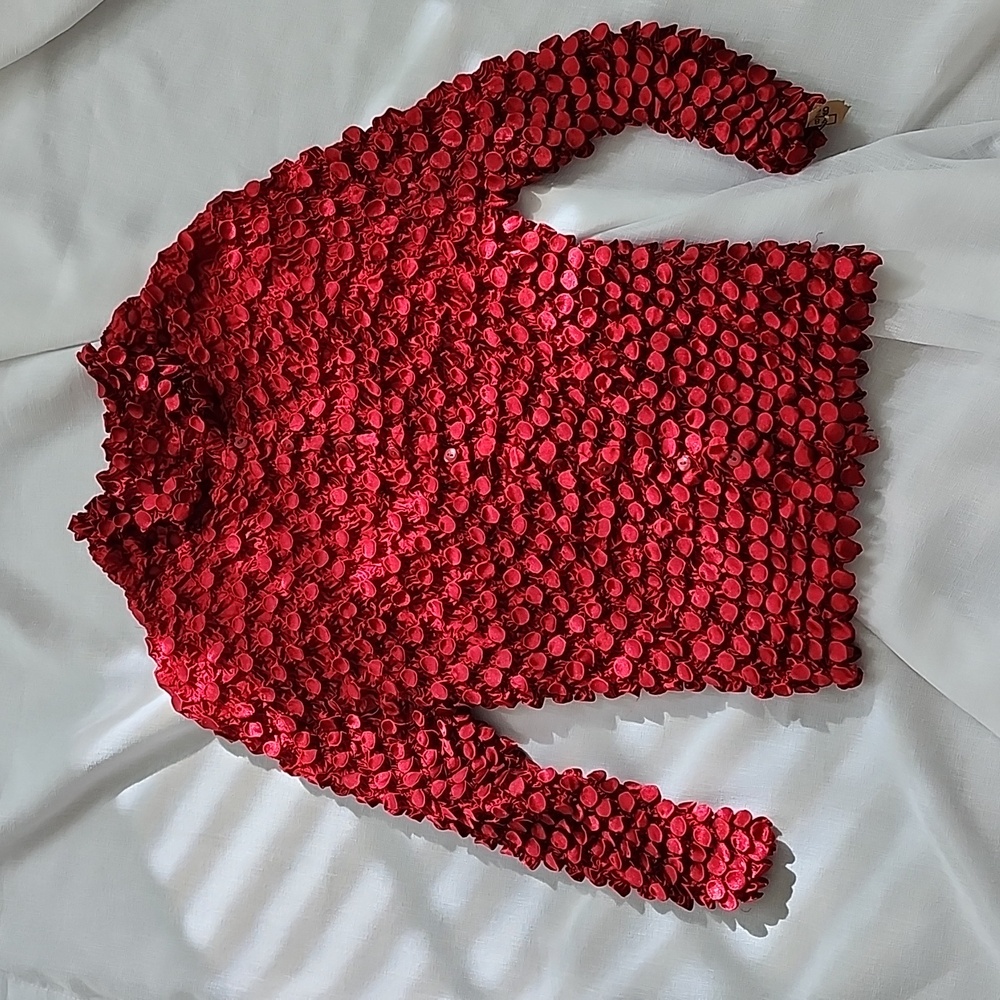 Unbranded Popcorn Blouse, Collared, Button Down, … - image 2